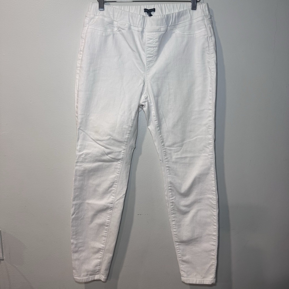 Eileen Fisher Garment-Dyed Organic Cotton Stretch Denim Jegging White Sz M
